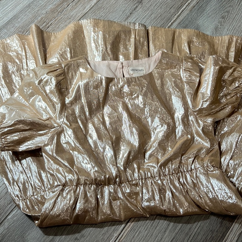 CREWCUTS GOLD METALLIC DRESS